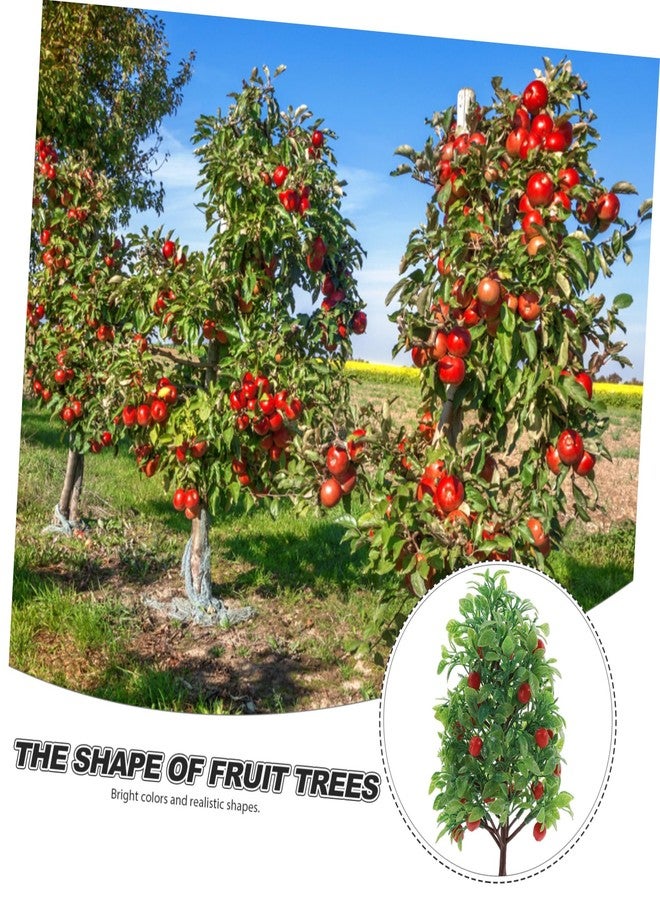 MUCKLILY 2Pcs Fruit Tree Model Decoration for Garden Scene Layout Realistic Fruit Tree Ornament for Sand Table Decor Miniature Landscaping Trees for Home and Dollhouse Display - Image 5